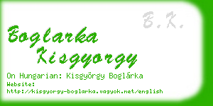 boglarka kisgyorgy business card