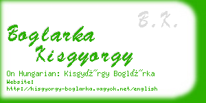 boglarka kisgyorgy business card